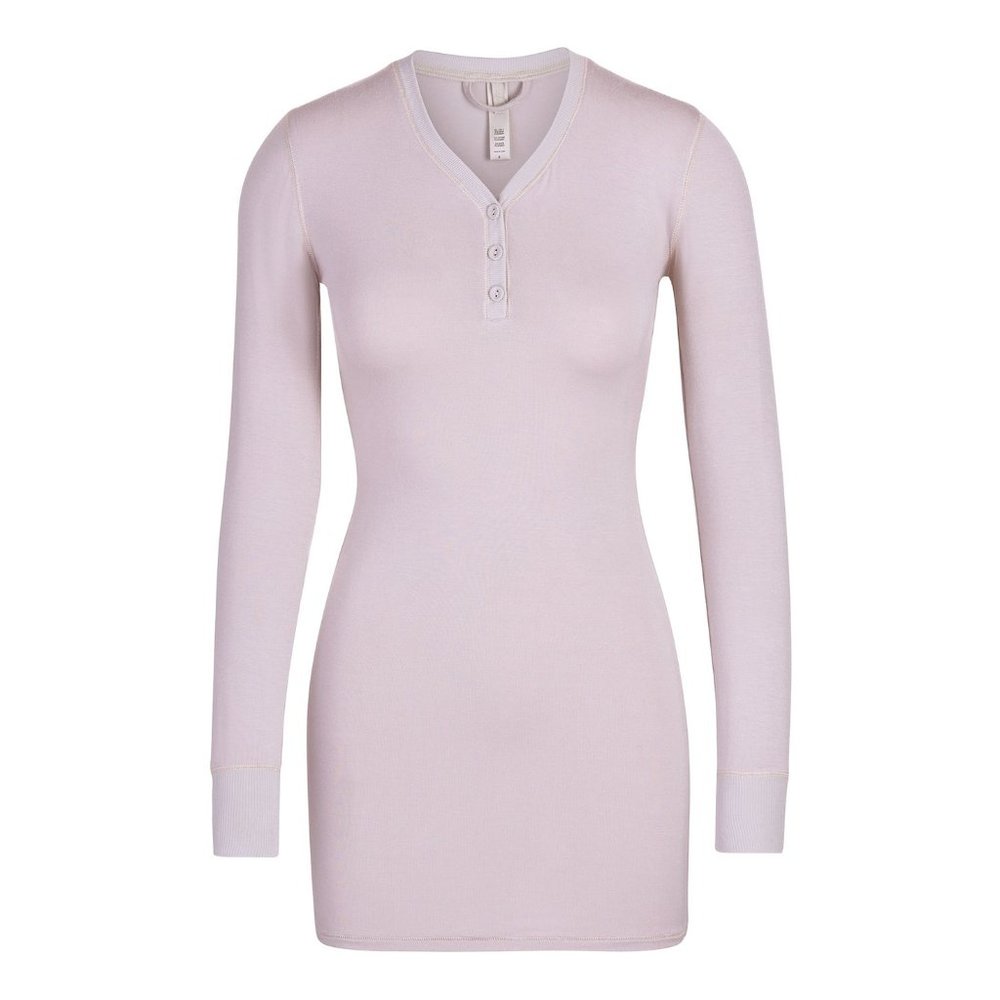 COPY - Skims Sleep Henley Dress Iris Mica Size XS